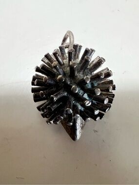 Vintage sterling silver hedgehog charm/pendant from 1960s-70s.